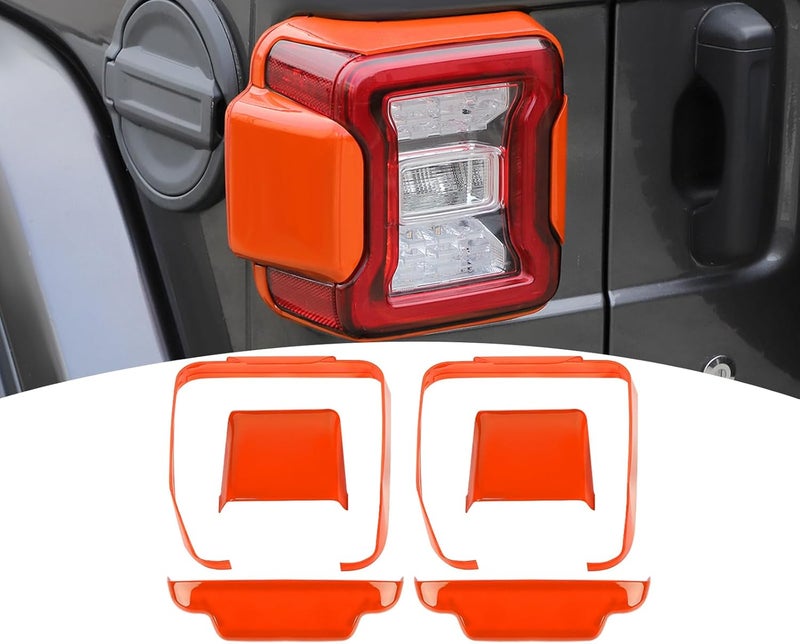 PDKLIN for Jeep JL Tail Light Cover Trim Panel for Jeep Wrangler JL JLU 2018-Present Orange Exterior Accessories 6pcs - Image 1
